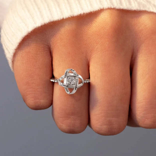 S925 Custom Name Knot Ring