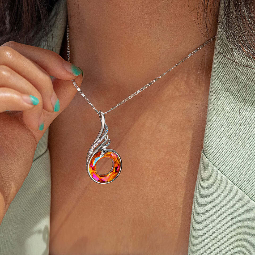 For Self - I Survived Because The Fire Inside Me Burns Brighter Than The Fire Around Me Crystal Necklace