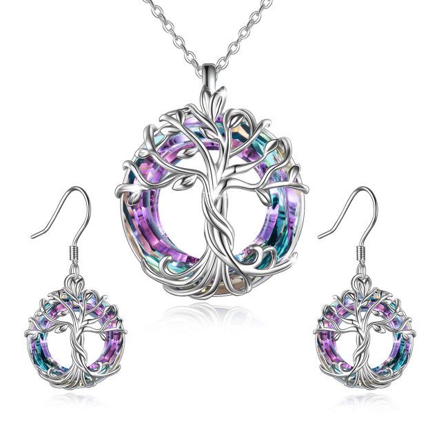 For Mom - S925 Mother is the Family Root Tree Crystal Necklace