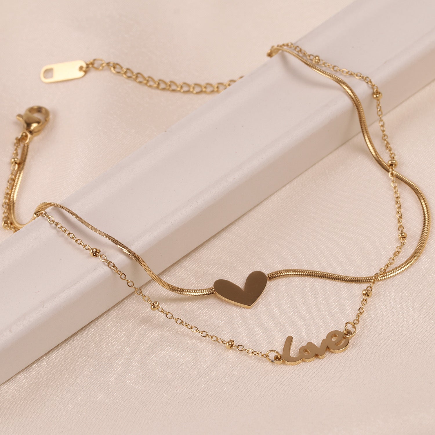Love Heart Stacked Anklet