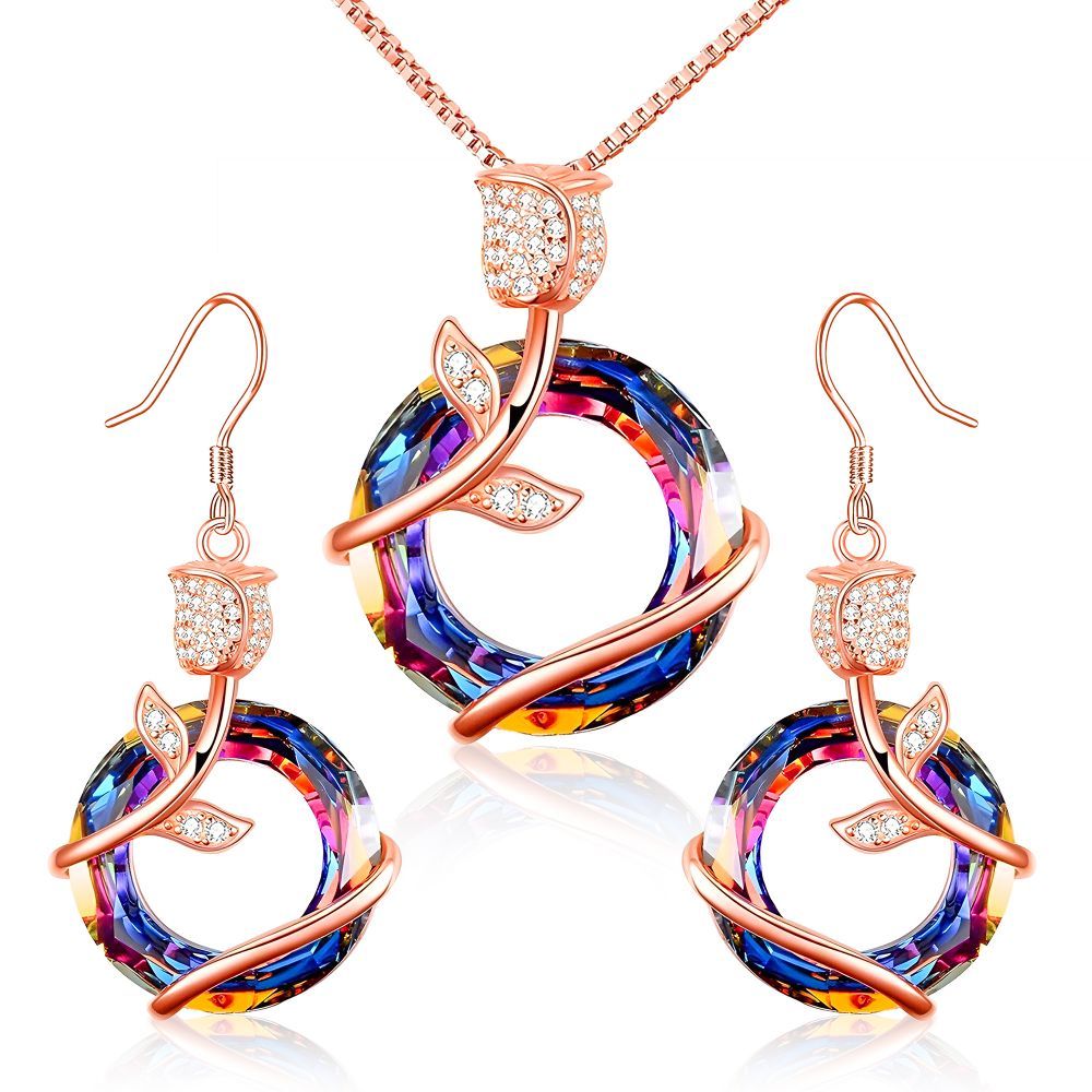 For Love - S925 To My Smokin' Hot Woman Crystal Rose Necklace