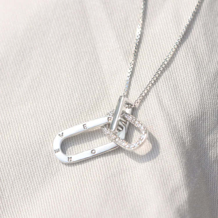 S925 Whether Near or Far Apart We're Always Linked at Heart Circle Necklace