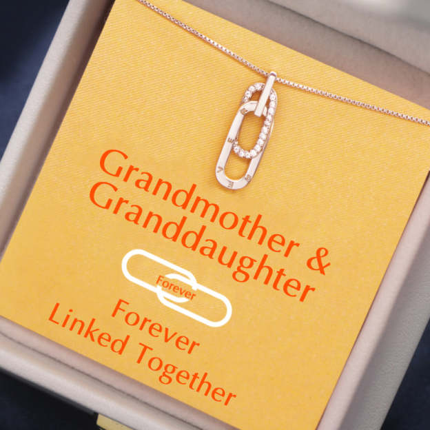 S925 Grandmother & Granddaughter Forever Linked Together Necklace