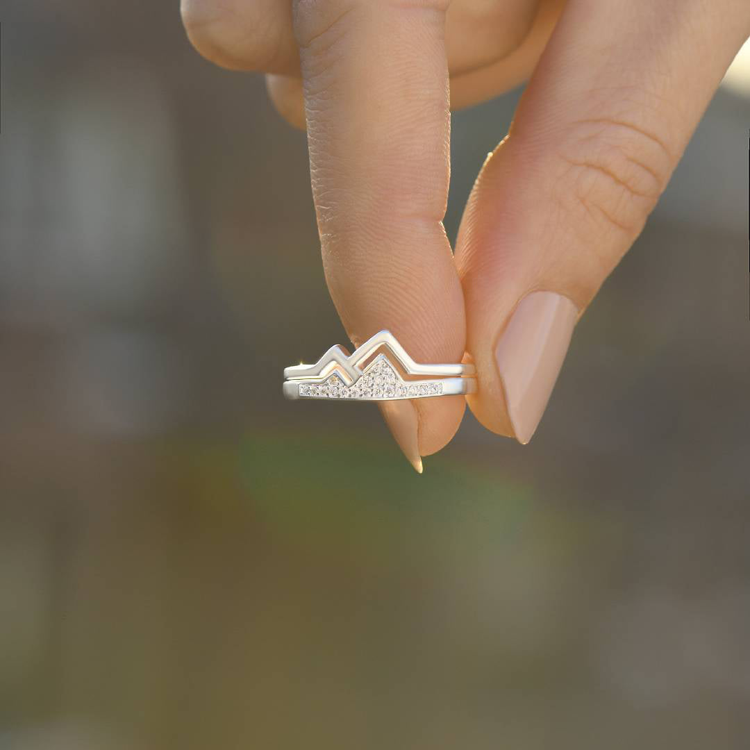 For Daughter - S925 Life May not Get Easier but You Always Get Stronger Climb Pave Mountain Ring