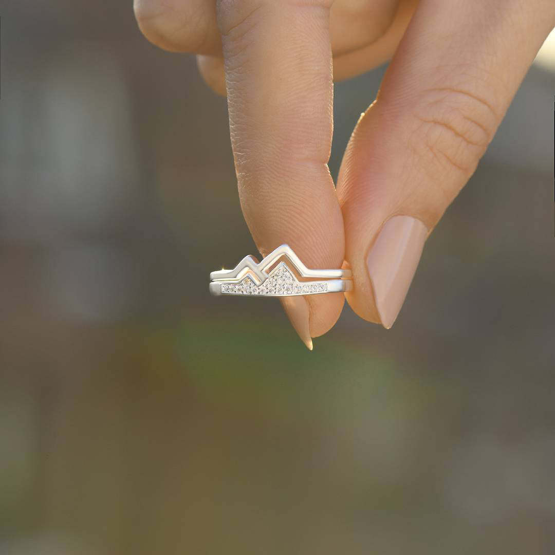 For Daughter - S925 Life May not Get Easier but You Always Get Stronger Climb Pave Mountain Ring