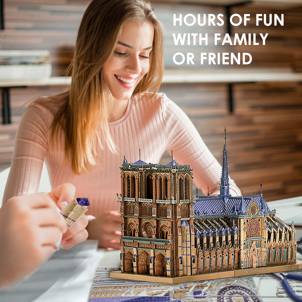 Piececool 3D Metal Jigsaw Puzzles for Adults - Notre Dame Cathedral Pa