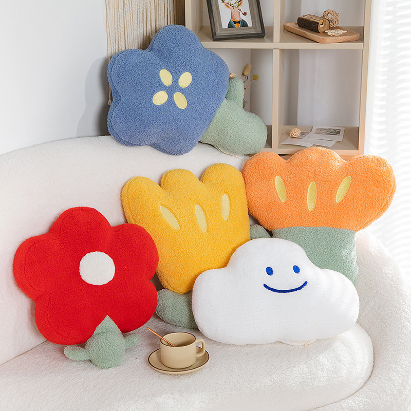 Colourful Flower Skin-friendly Teddy Fleece Sofa Cover