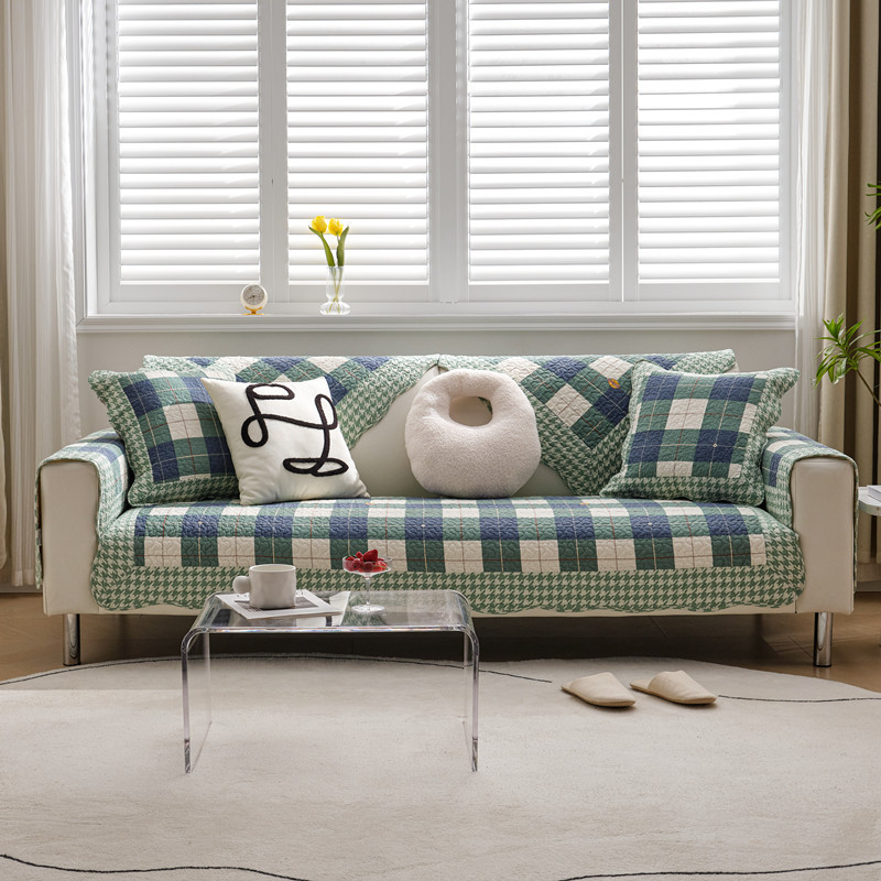 Cotton Plaid Anti-scratch Sofa Cover