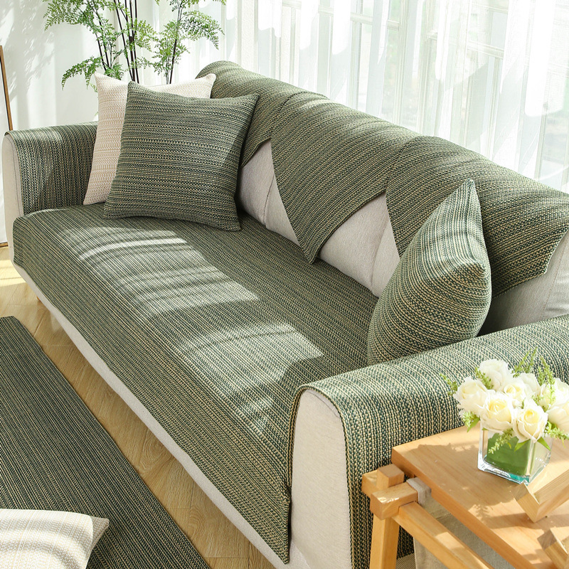 Nature Linen Handwoven Non-Slip Sofa Cover