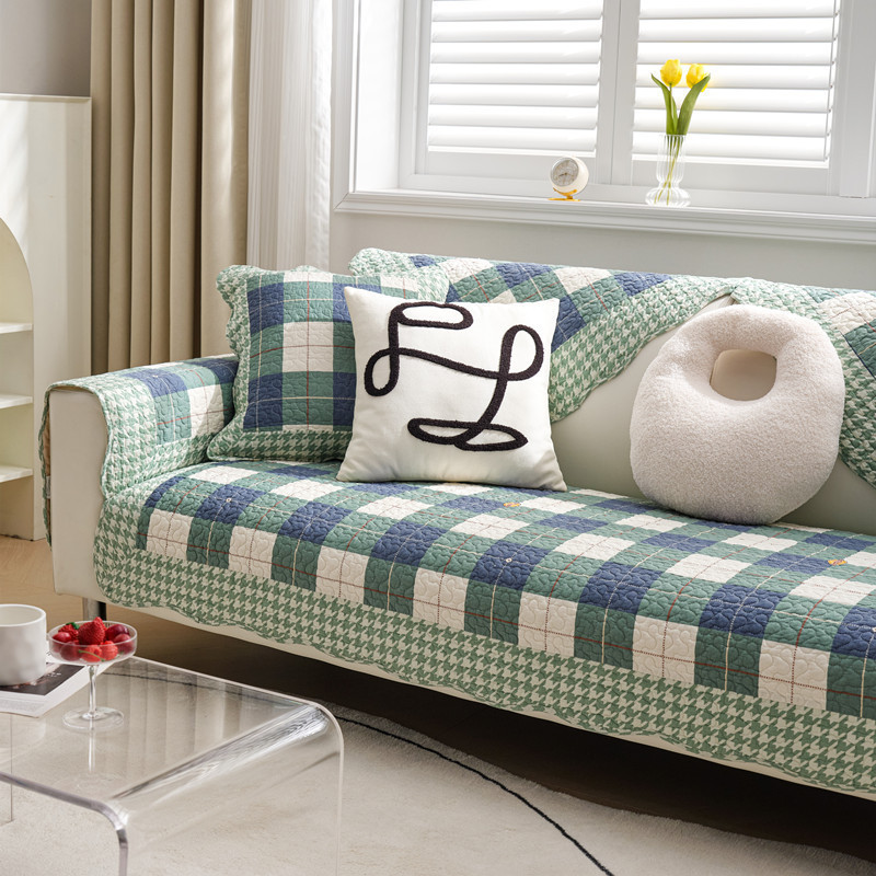 Cotton Plaid Anti-scratch Sofa Cover