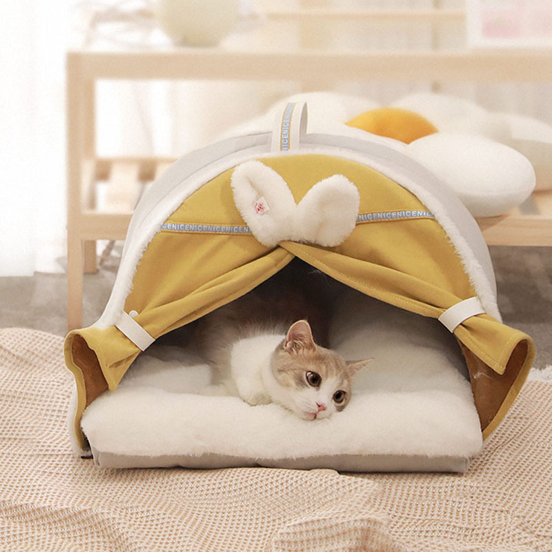 Enclosed Rabbit Ear  Cat Bed Cat House