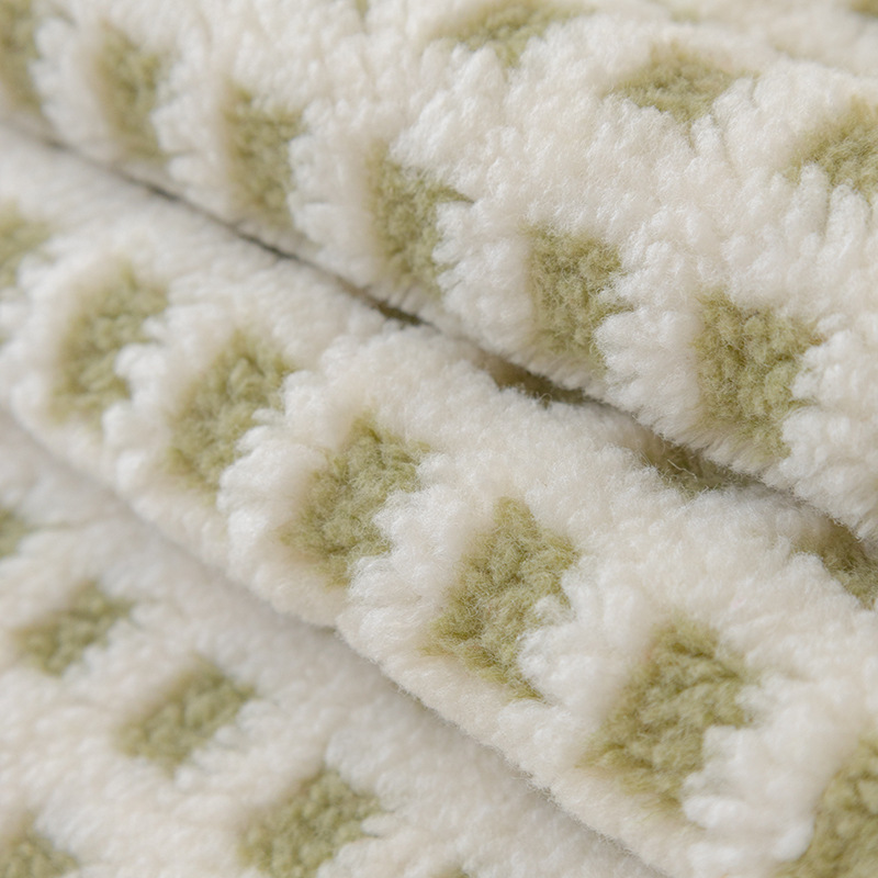 Warm Sherpa Fleece Plaid Furniture Protector Sofa Cover