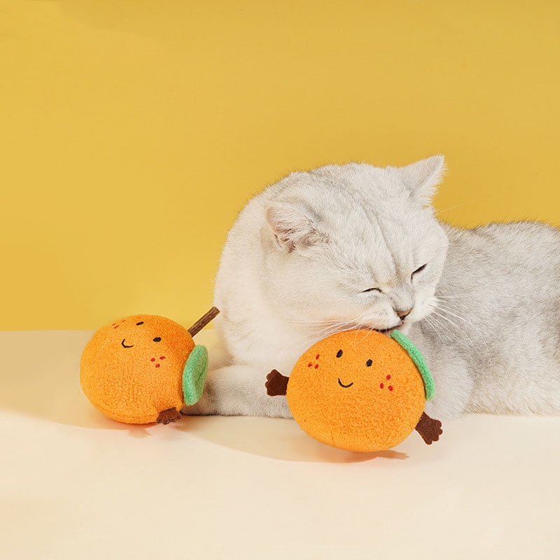 Fruit Series Crystal Velvet Orange Cat Bed