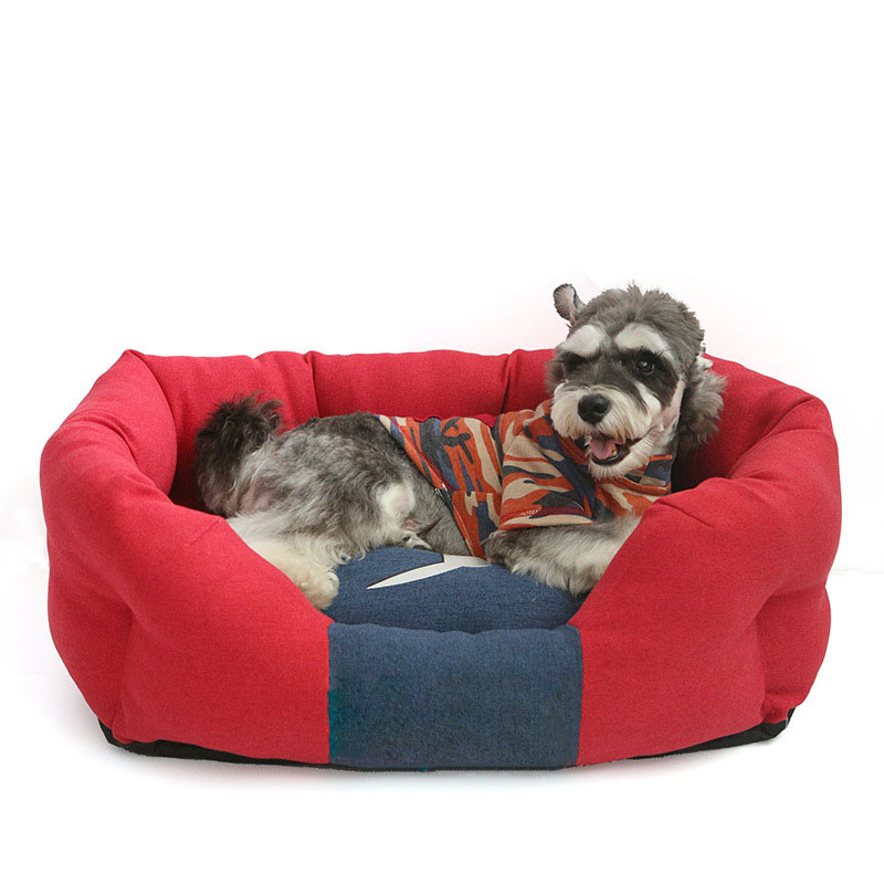 Fashionable All-season Warm Clashing Colours Dog Bed