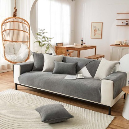 Herringbone Chenille Fabric Furniture Protector Sofa Cover