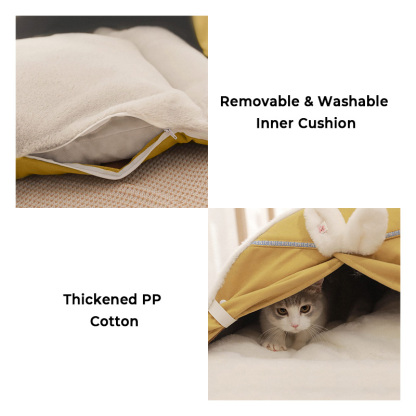 Enclosed Rabbit Ear  Cat Bed Cat House