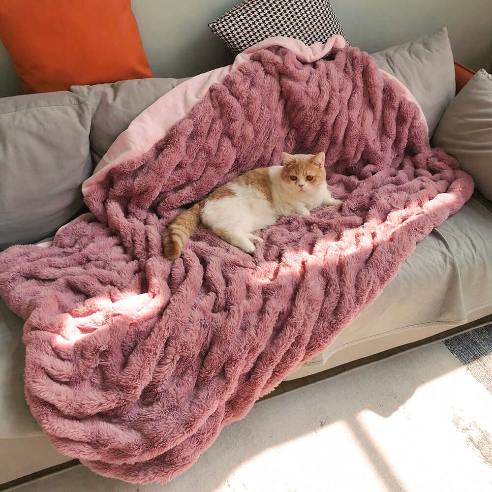 Luxury Super Large Human Dog Bed With Super Soft Throw Blanket