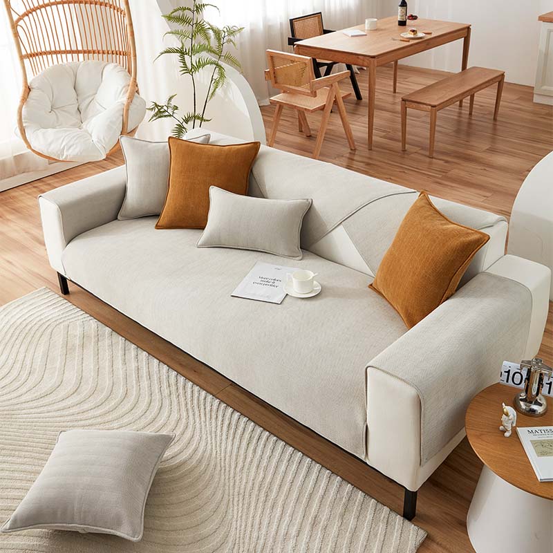 Herringbone Chenille Fabric Furniture Protector Sofa Cover