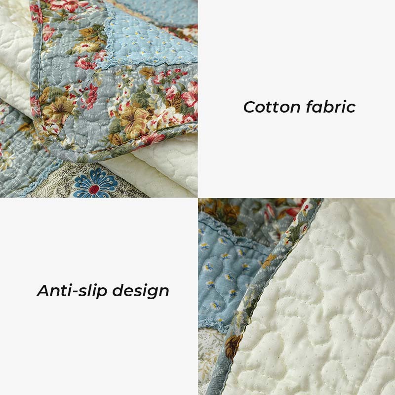 Vintage Flower Plaid Cotton Sofa Cover