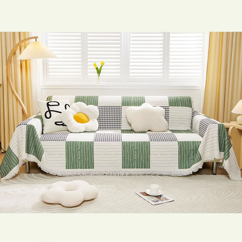 Waffle Cotton Blanket Furniture Protector Sofa Cover