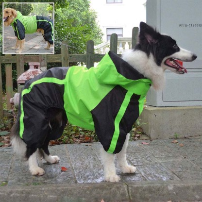 Oxford Fabric Waterproof Dog Full-Cover Raincoat with Legs and Hood