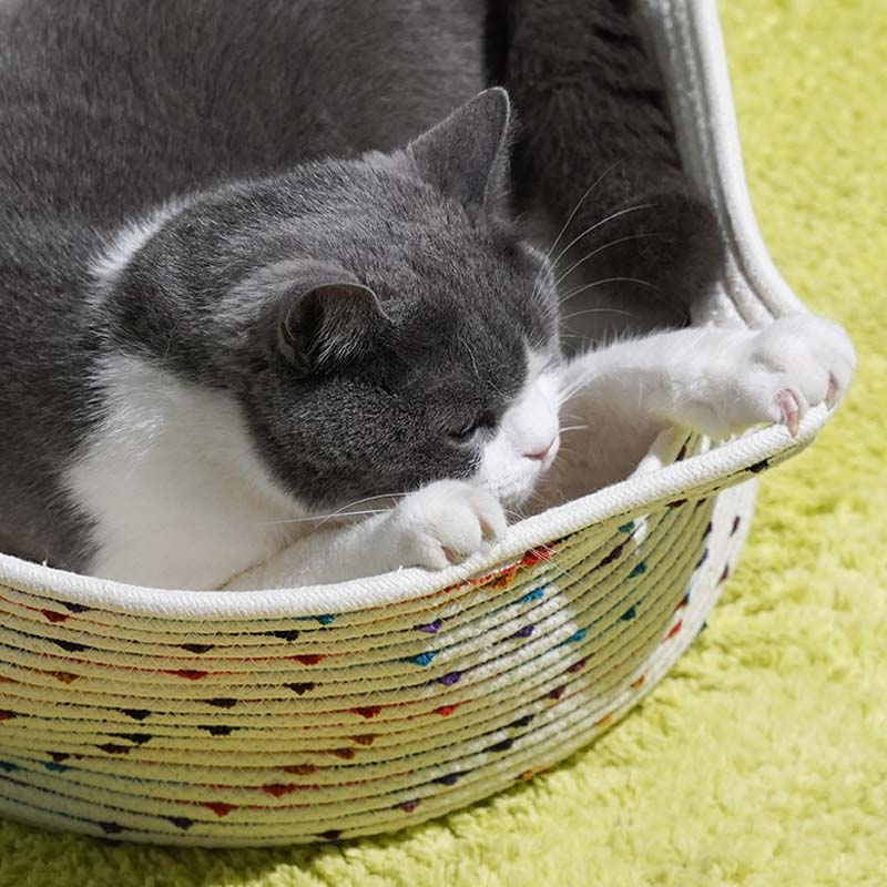 Hand-woven pet basket cat nest