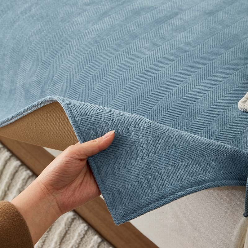 Herringbone Chenille Fabric Furniture Protector Sofa Cover