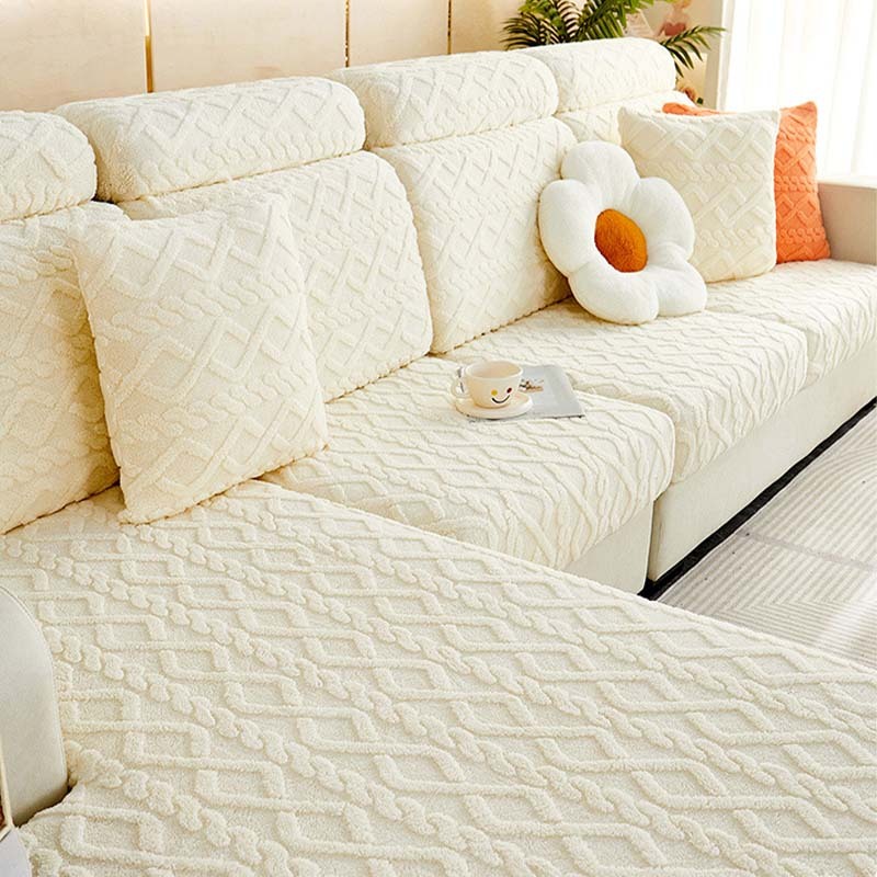 Full Wrap Soft Fleece Stretch Sofa Cover