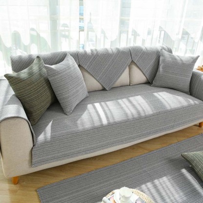 Nature Linen Handwoven Non-Slip Sofa Cover