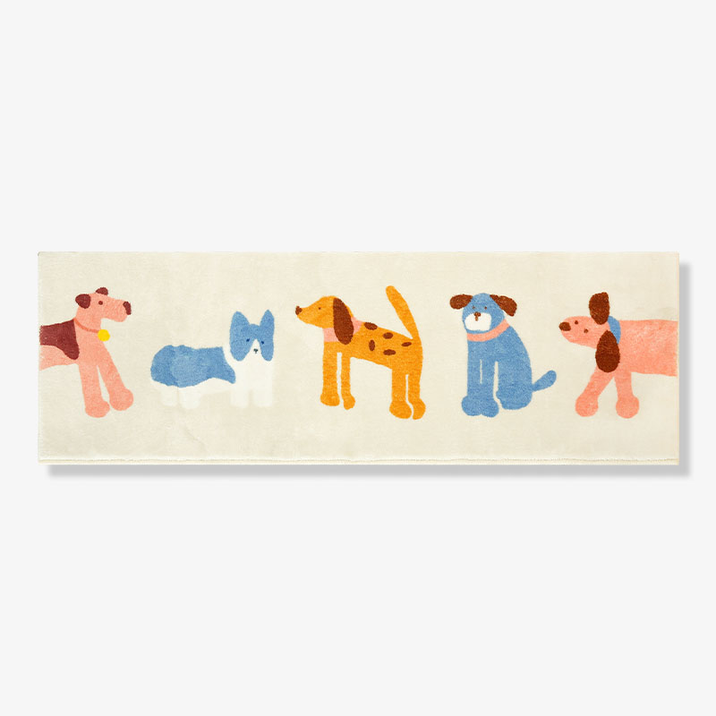 Adorable Cat & Dog Pattern Bedside Rug Children Play Mat