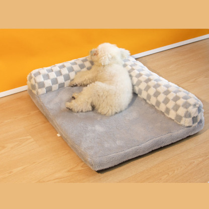 Chequerboard Soft Neck Guard Large Dog Pillow Bed