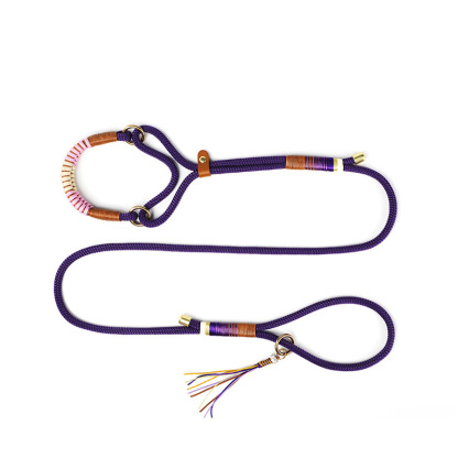 Hand-knitted Rope Dog Training Lead & Collar Walking Kit