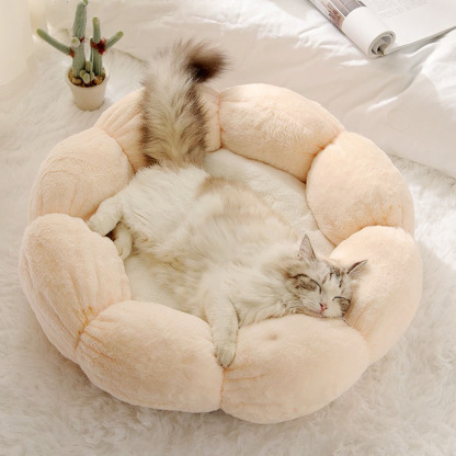 Deep Sleeping Flower Cat Basket