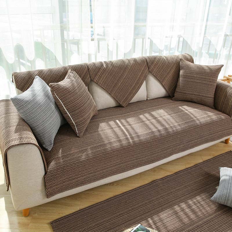 Nature Linen Handwoven Non-Slip Sofa Cover