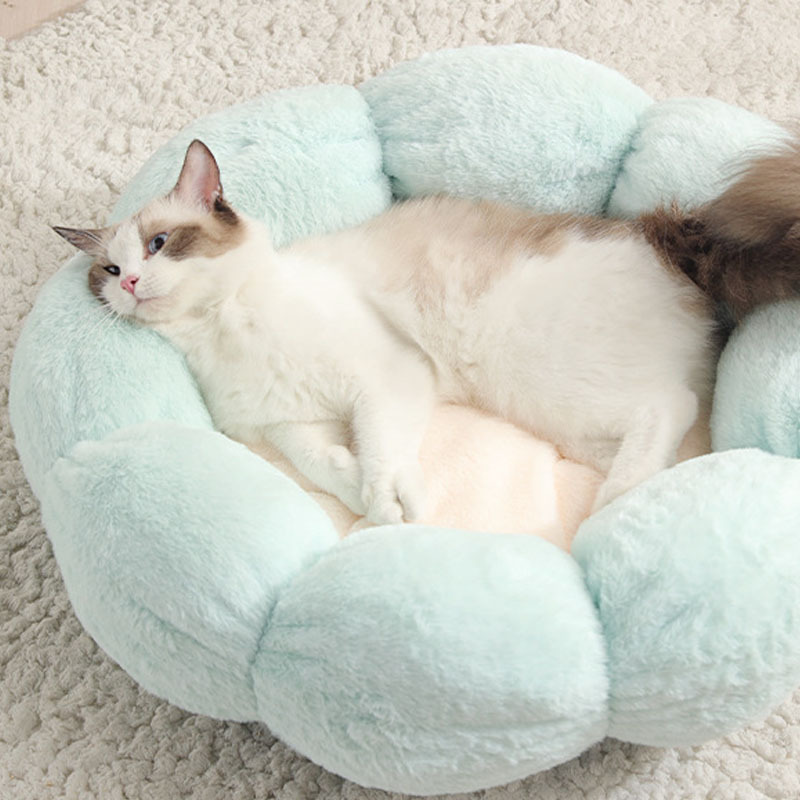 Deep Sleeping Flower Cat Basket