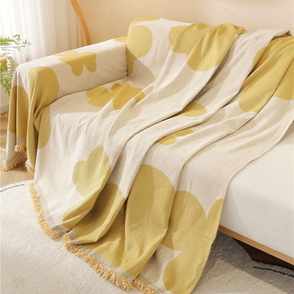 Clover Pattern Blanket Chenille Large Sofa Cover