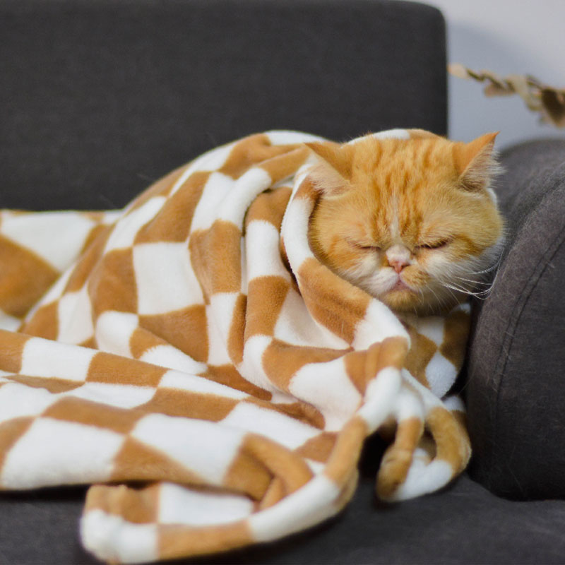 Stylish Chequered Flannel Pet Blanket Dog & Cat Blanket-FunnyFuzzyUK