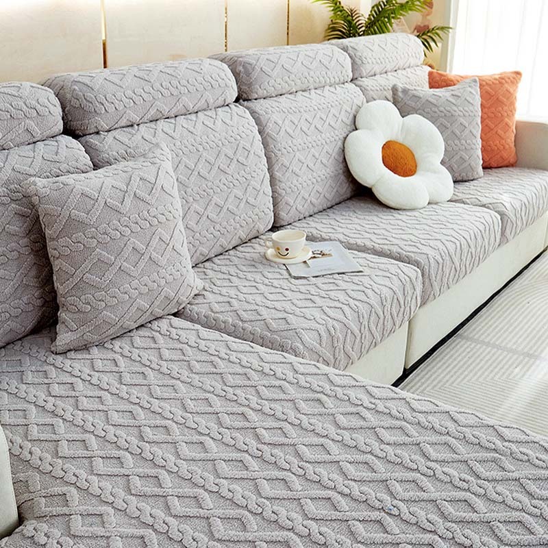 Full Wrap Soft Fleece Stretch Sofa Cover