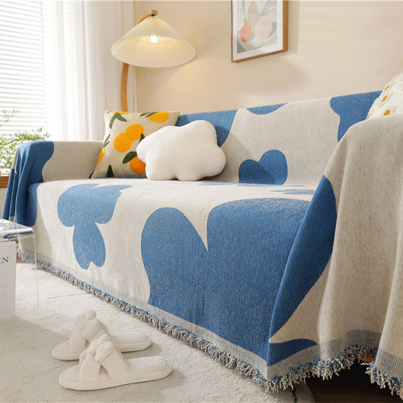 Clover Pattern Blanket Chenille Large Sofa Cover