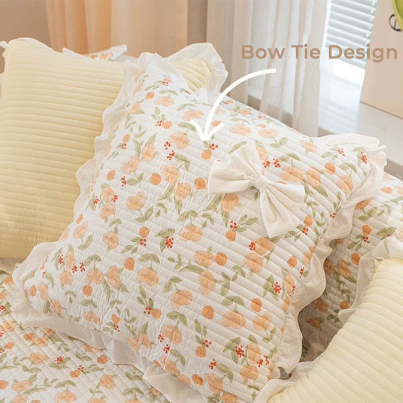 Romantic Flower Sea Cotton Bow Tie Non-slip Sofa Cover