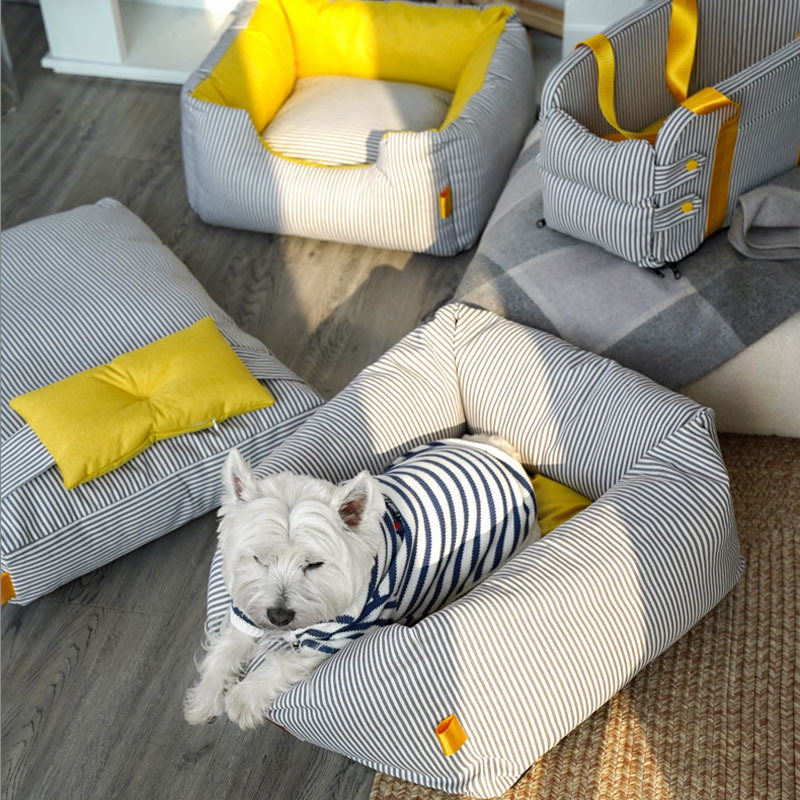Grey Stripe Pet Bed Series Dog Pillow Bed