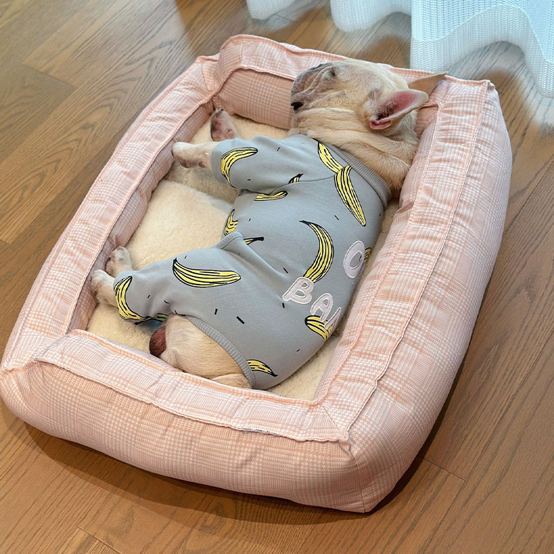 Pink Soft Thickened Plush Cat & Dog Bed