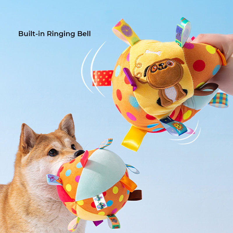 Cute Embroidered Squeaky Ball Pet Toy