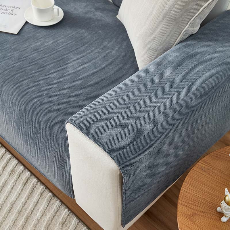 Herringbone Chenille Fabric Furniture Protector Sofa Cover