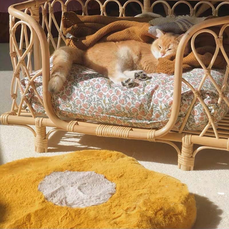 Fluffy Sunflower Memory Foam Cat Mat Seat Pad
