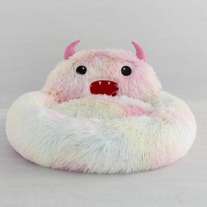 Colourful Plush Monster Cat & Dog Bed