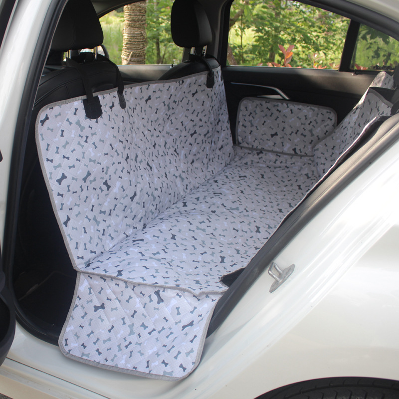 Bone Pattern Oxford Fabric Double Size Dog Car Seat Cover