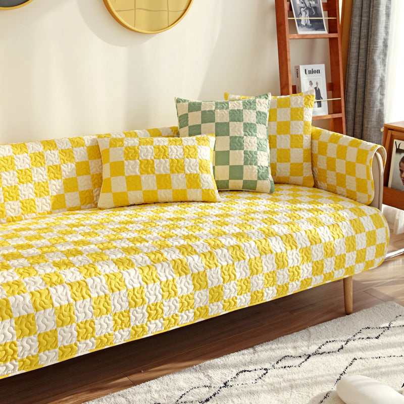 Colourful Chequerboard Anti scratch Furniture Protector Sofa Cover