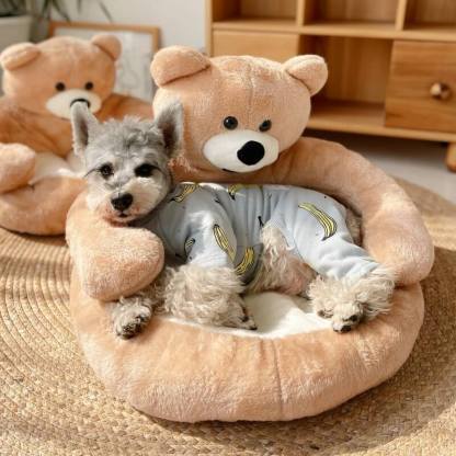 Cute Detachable Cuddle Bear Dog & Cat Bed