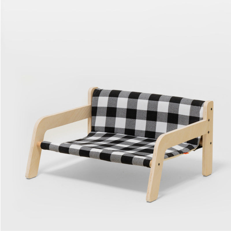 Fashion Checkered Wooden Pet Sofa Bed